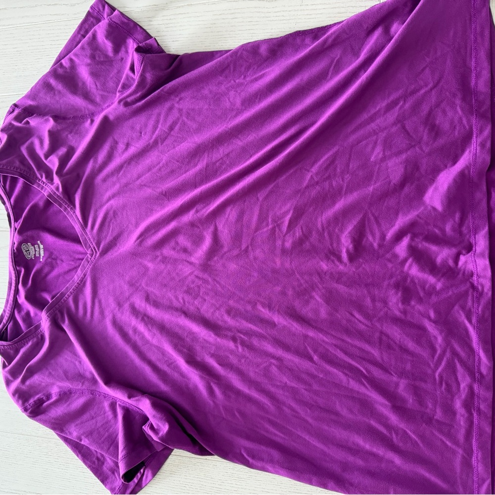 Athletic Works Purple V-Neck Short Sleeve Active Tee